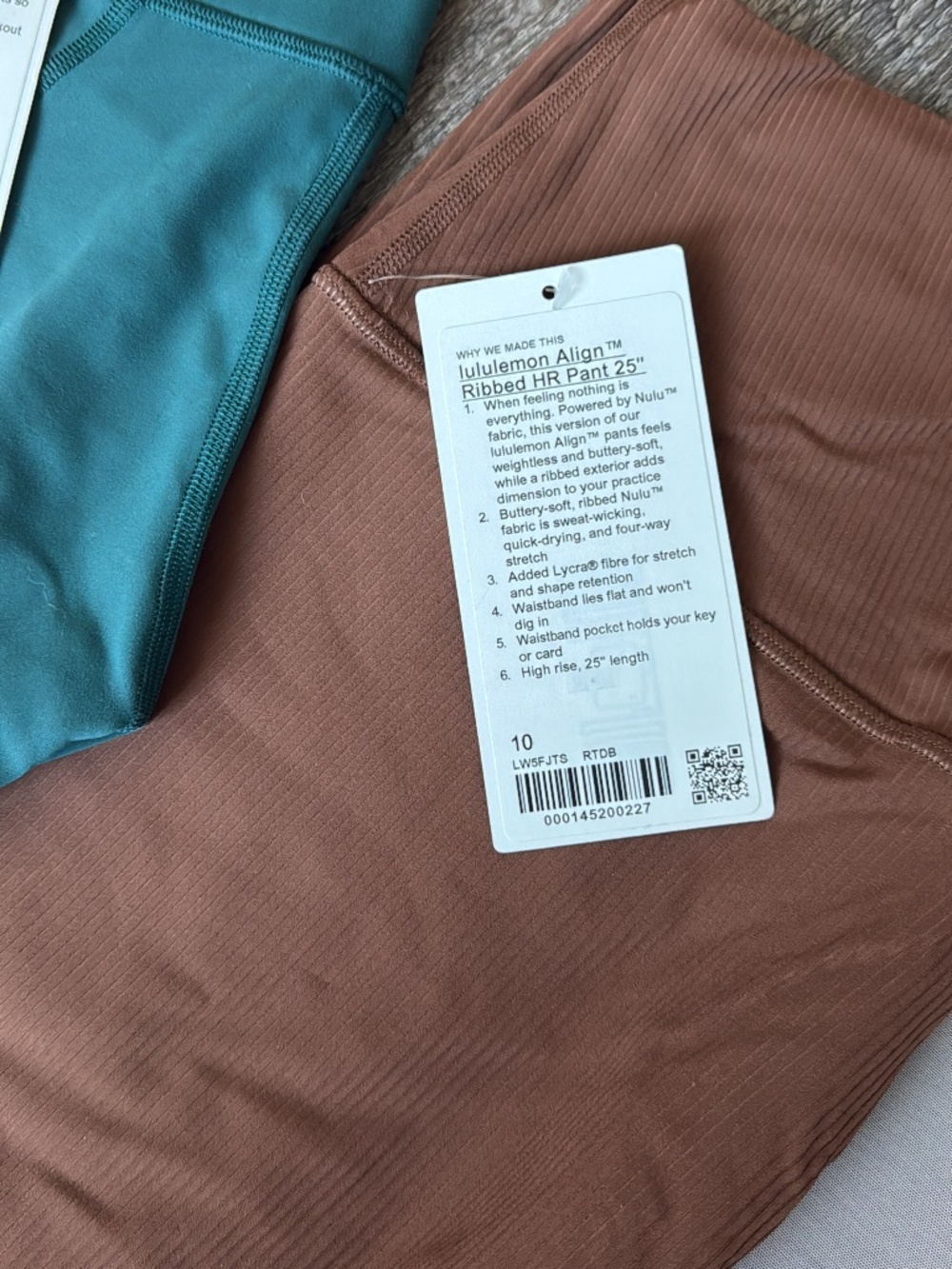 NWT lululemon Align Ribbed HR Pant 25", 10, RTDB